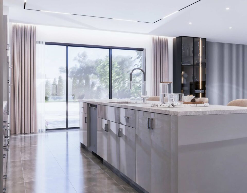 Frameless High Gloss Gray