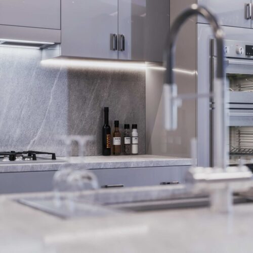 Frameless High Gloss Gray