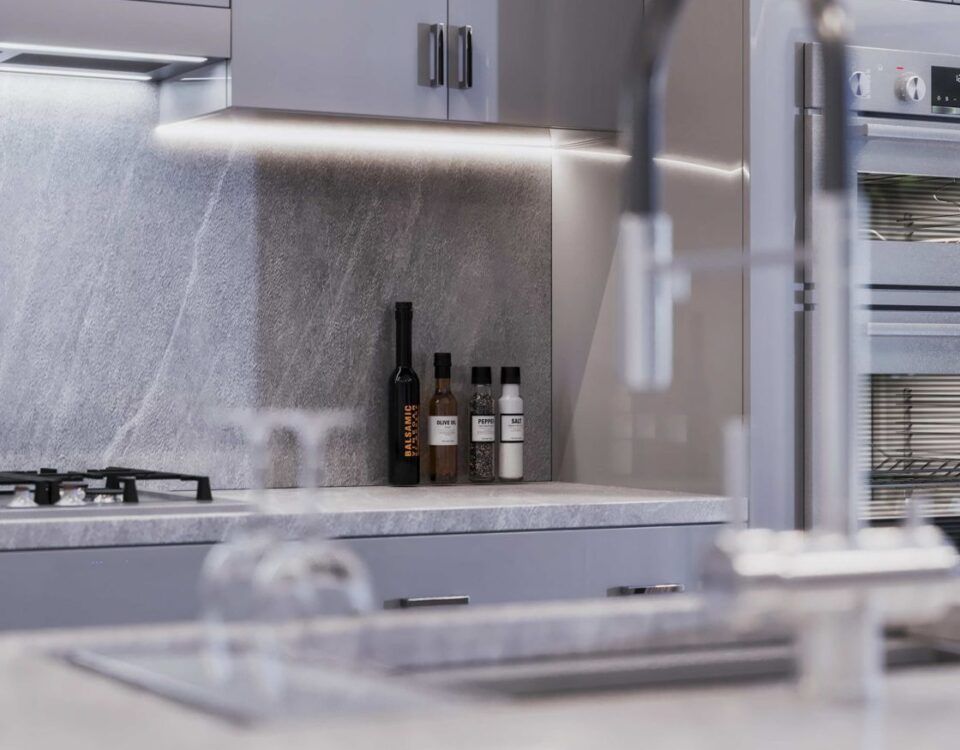 Frameless High Gloss Gray